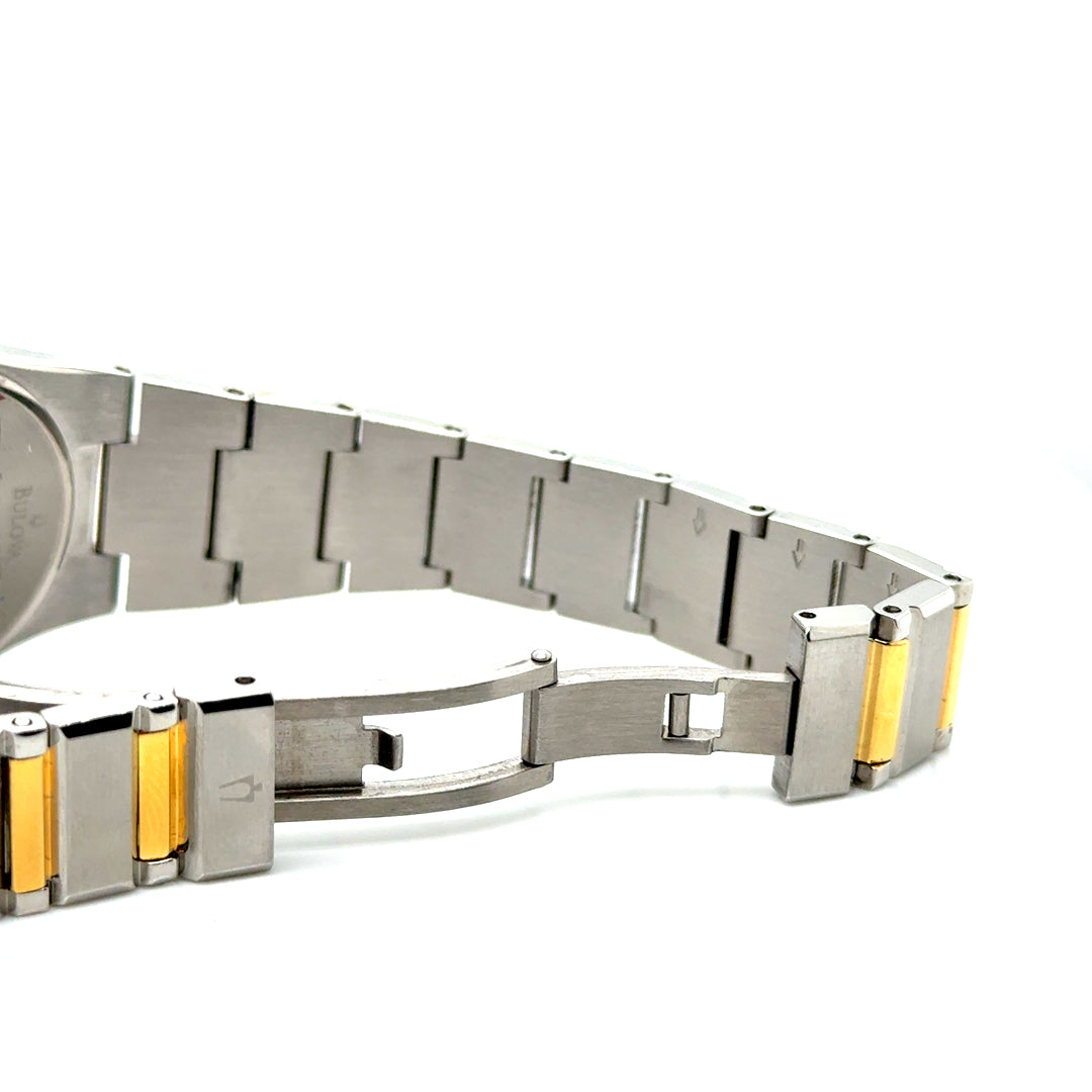 BULOVA Stainless Steel Classic Woman’s Gold Mother-of-Pearl Diamonds Watch