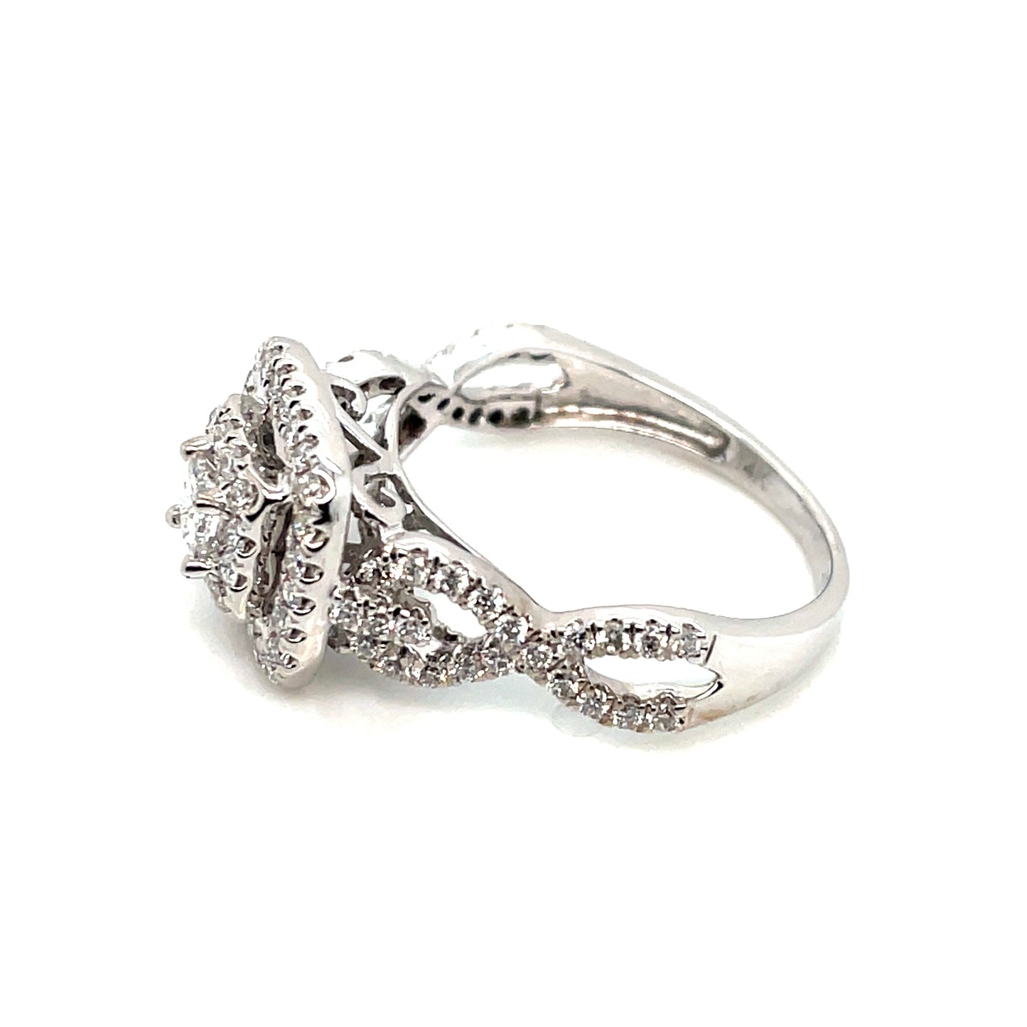14k White Gold 1.5 CT TW Diamonds Engagement Ring