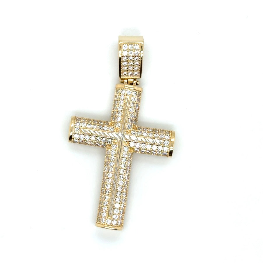 14k Yellow Gold CZ Pendant