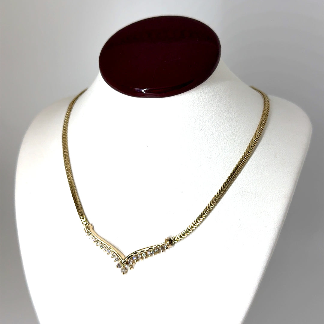 14k Yellow Gold 0.50 CT TW Diamond Necklace