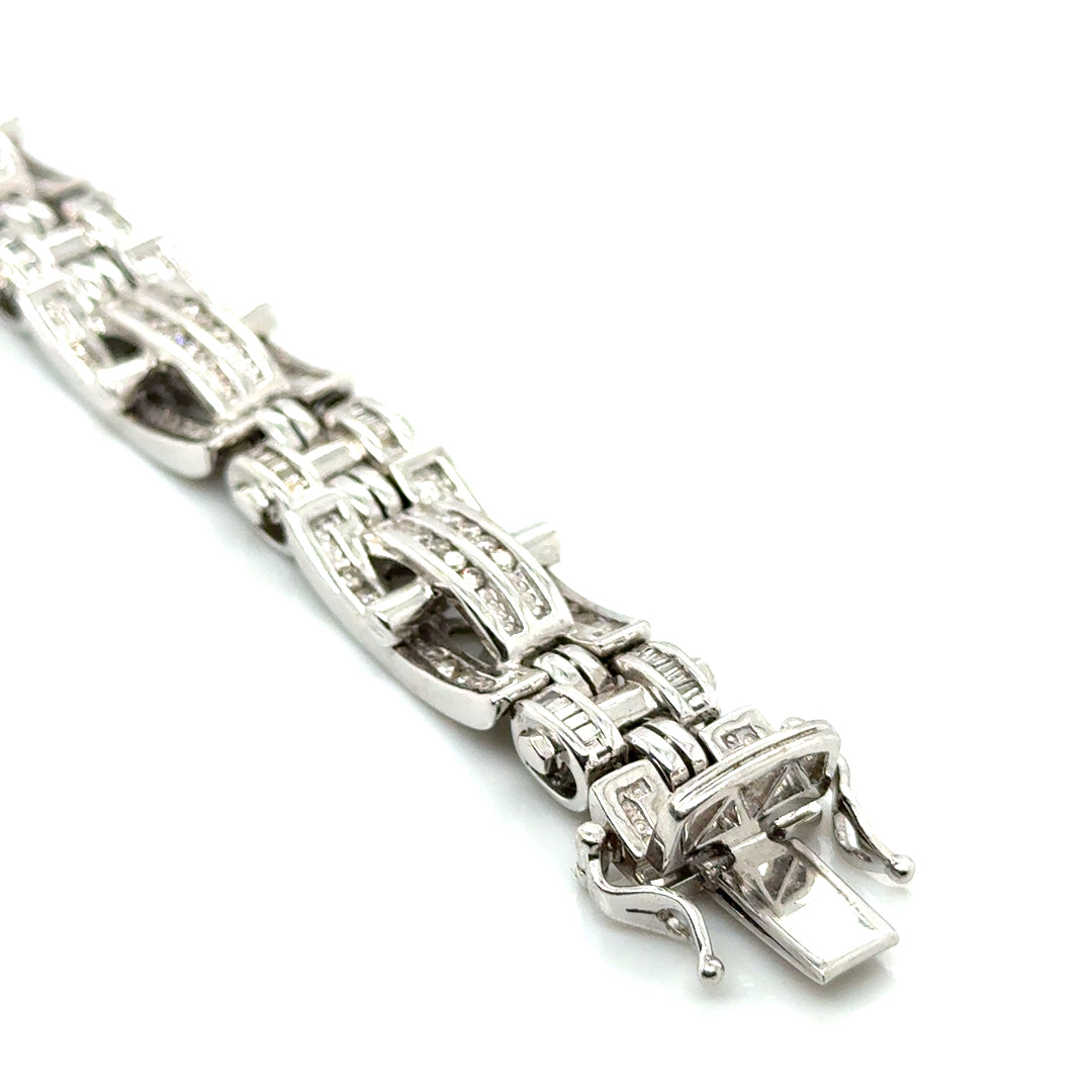 New 14k White Gold 3 CT TW Diamond Men’s Bracelet