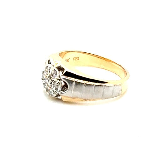 10k Yellow and White Gold 0.35 CT TW Diamonds Men’s Ring