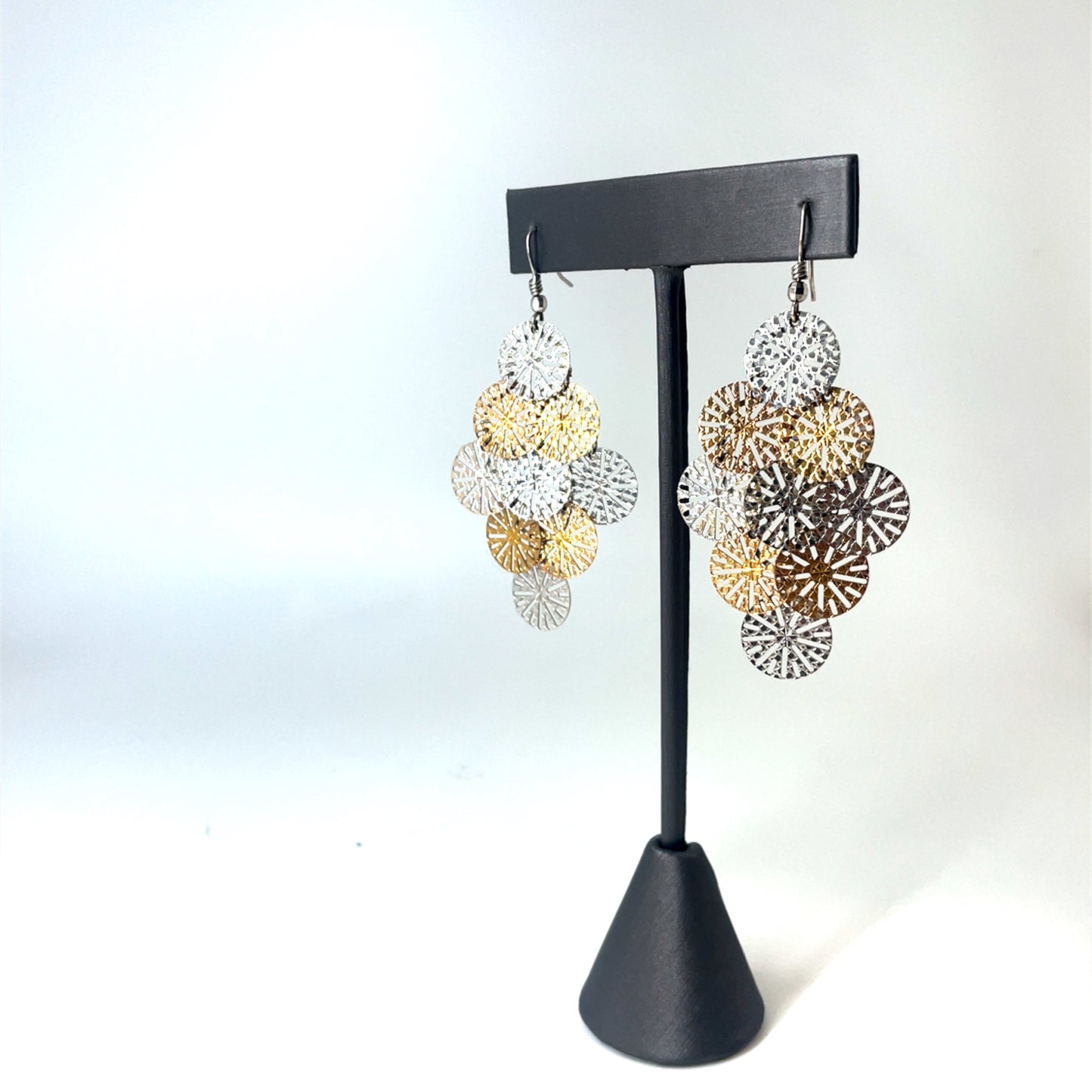 14k Rose Gold and White Gold Earrings