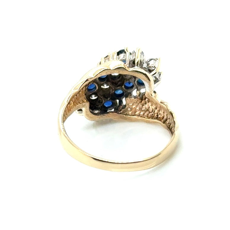 14k Yellow Gold Sapphire and 0.65 CT TW Diamond Ring