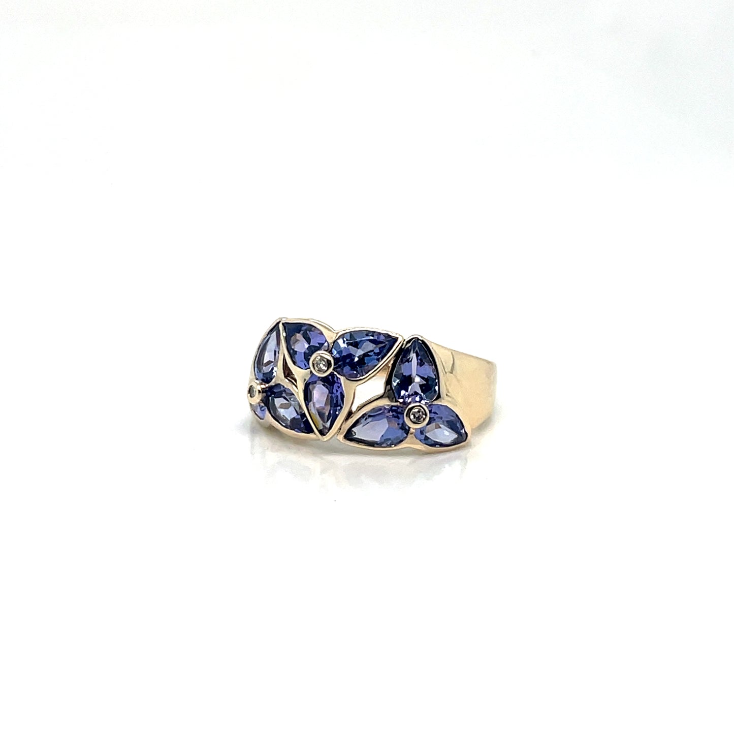 14k Yellow Gold Tanzanite Diamond Lady’s Ring