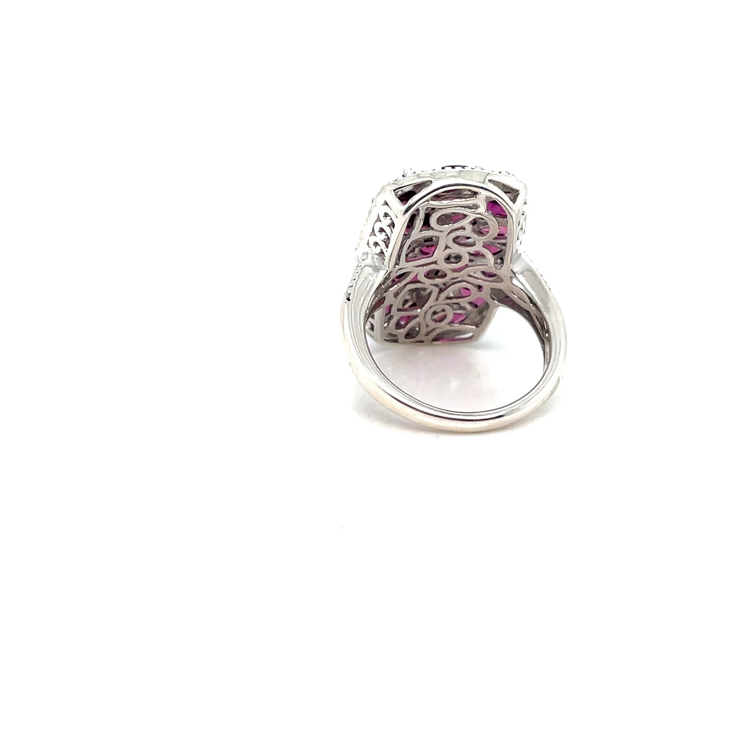 Silver Tourmaline and Diamond Ring