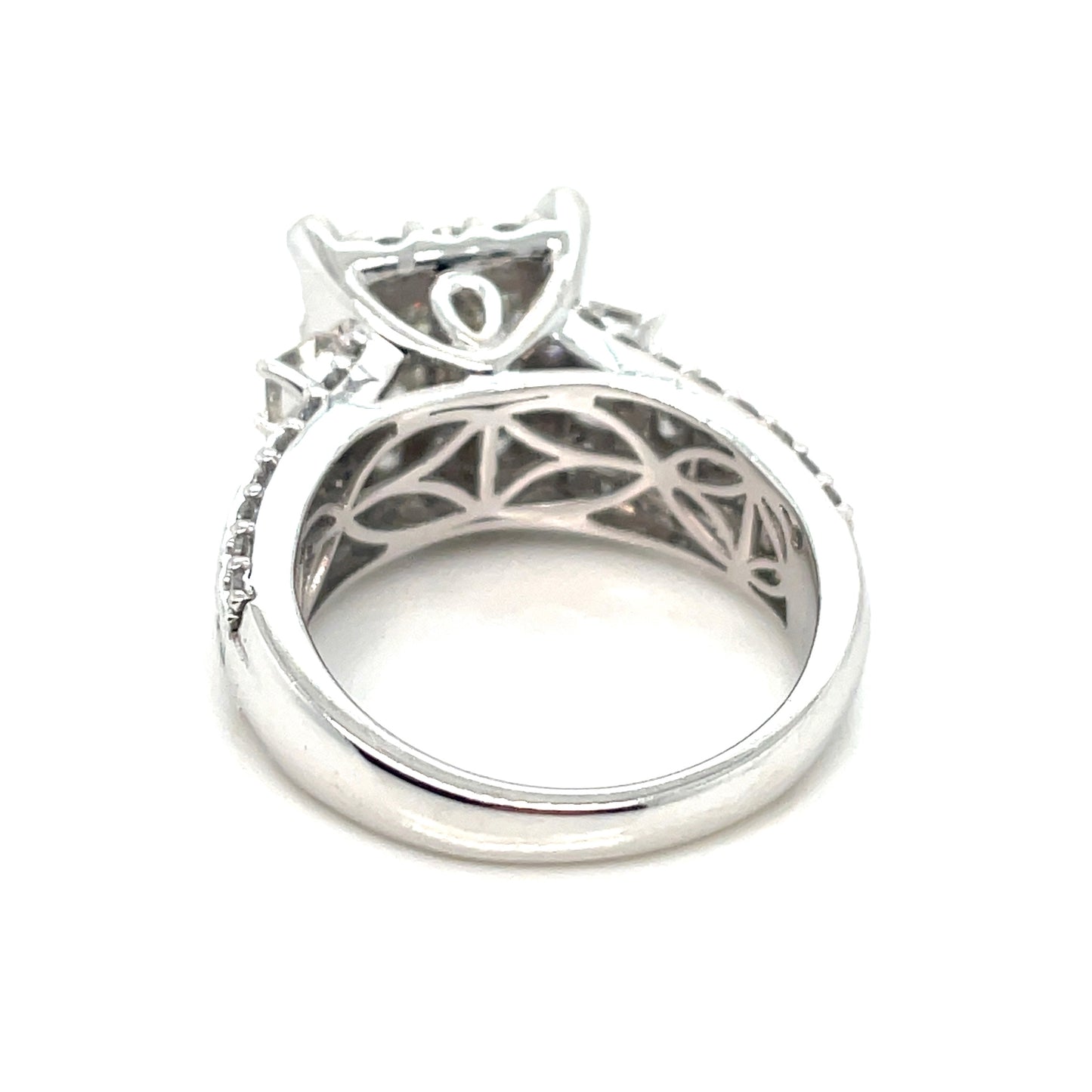 14k White Gold Engagement 3.10 CT TW Diamonds Ring