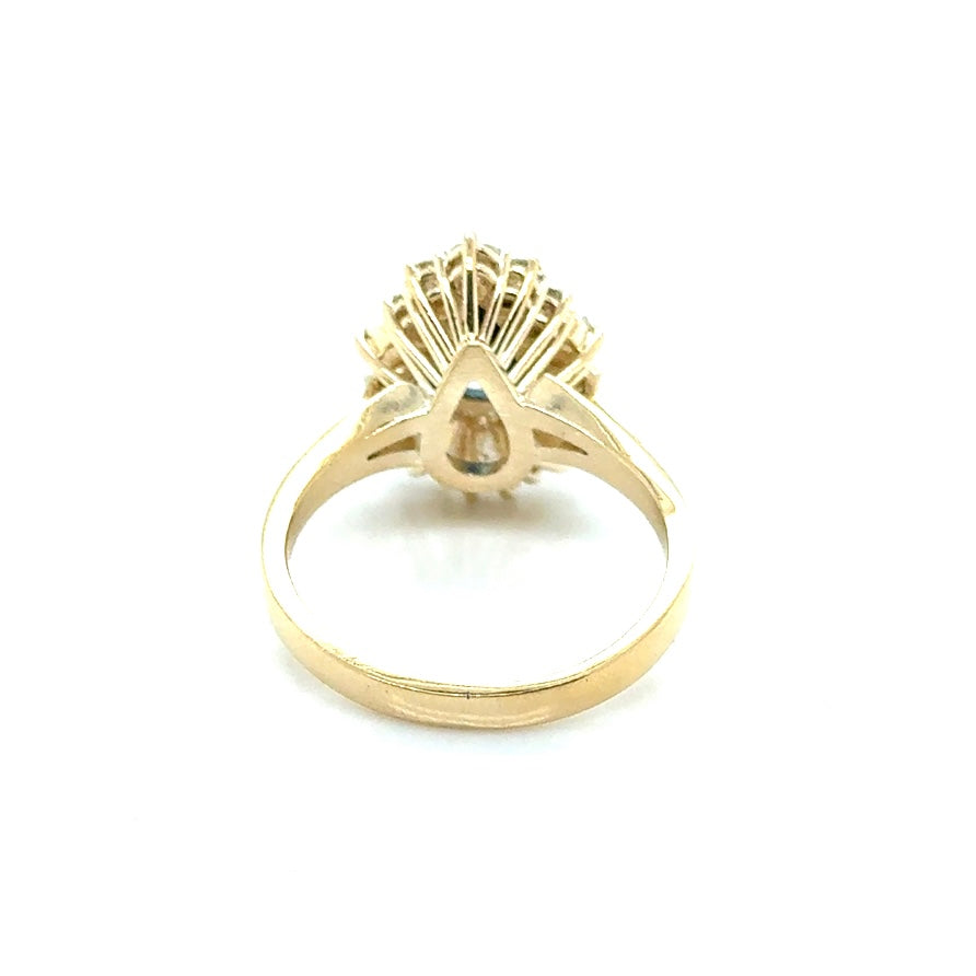 18k Yellow Gold Sapphire and 1.2 CT TW Diamond Custom Made Women’s Ring