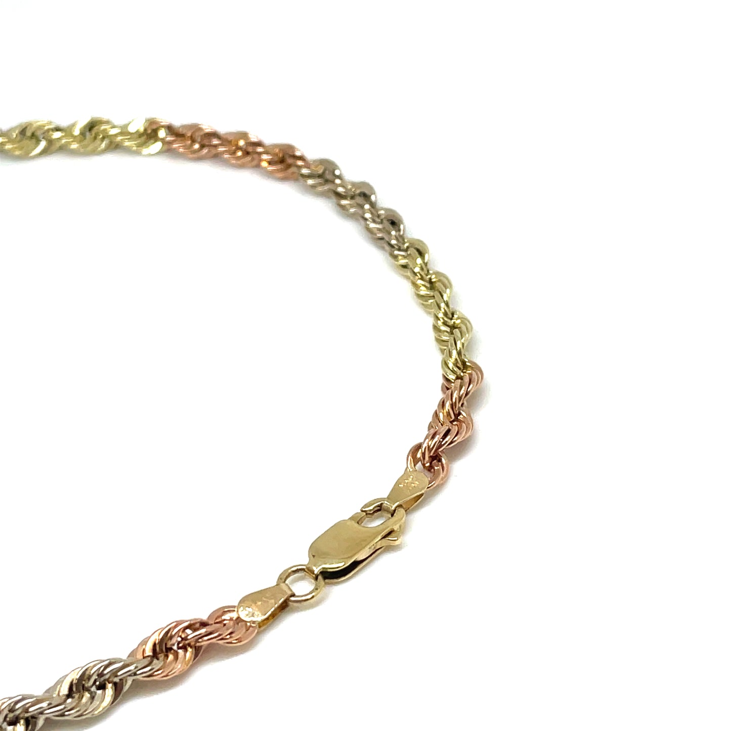 14k Made Italy White, Yellow and Pink Gold Necklace