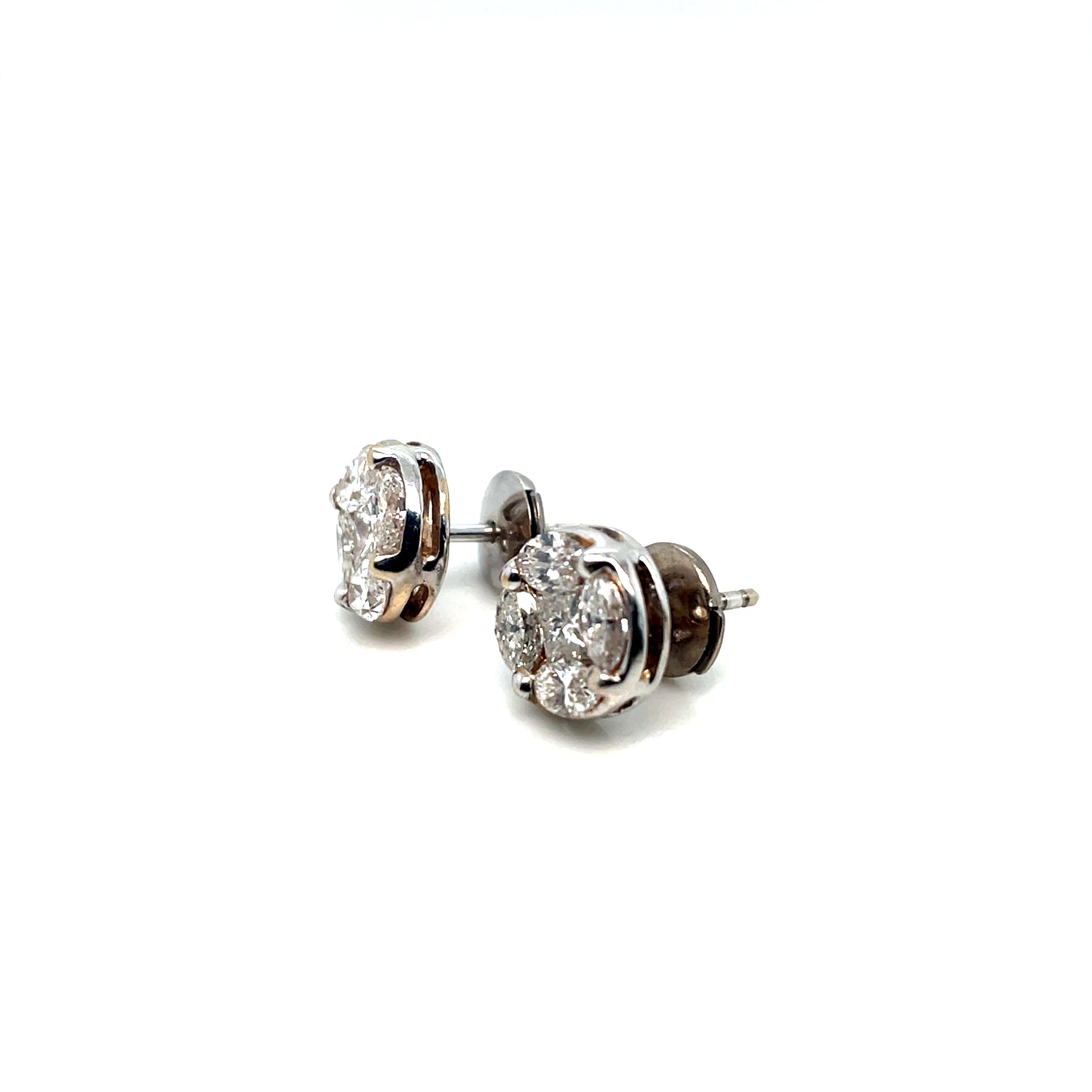 18k White Gold 1.2 CT TW Diamonds Earrings