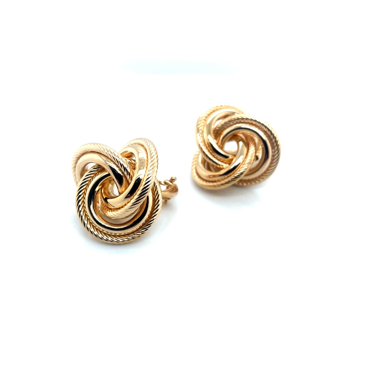 14k Yellow Gold Ladies Love Knot Earrings