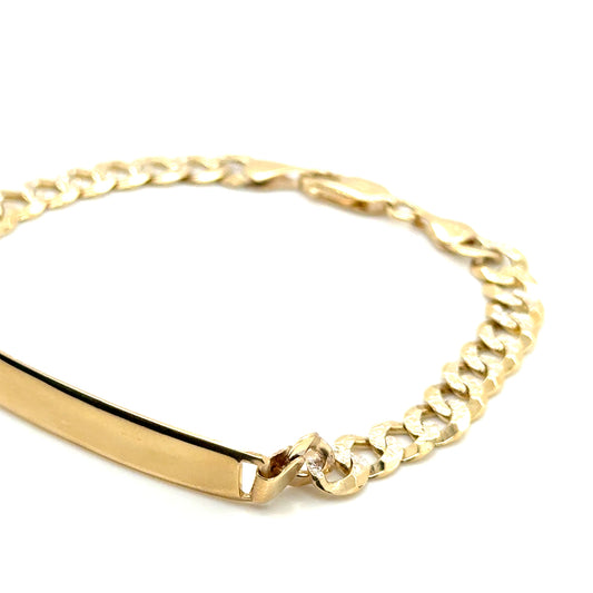 New 14k Yellow and White Gold Diamond Cut Design Men’s Bracelet