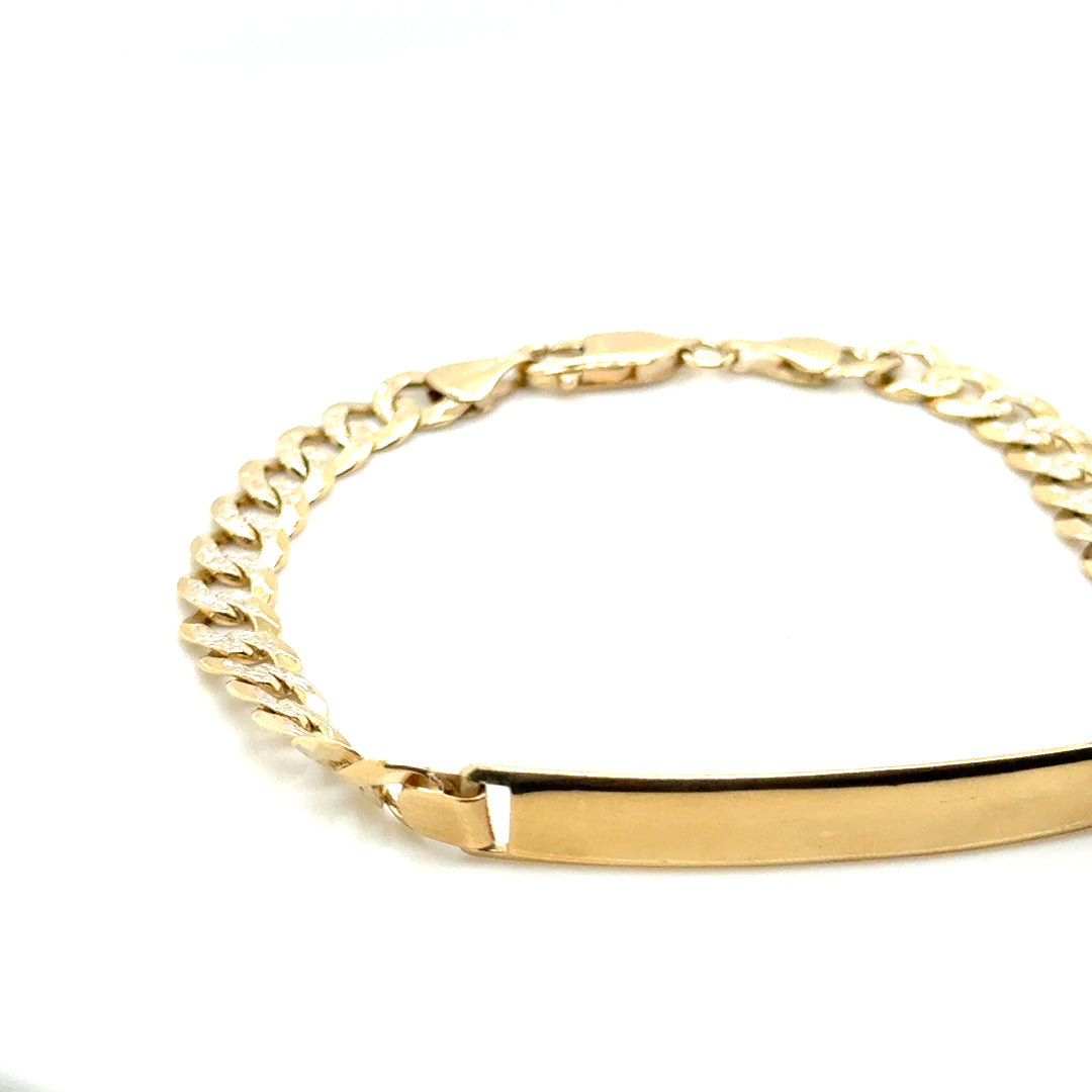 New 14k Yellow and White Gold Diamond Cut Design Men’s Bracelet