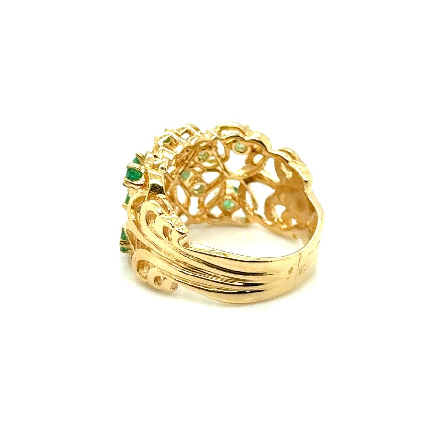 14k Yellow Gold Emerald Ring