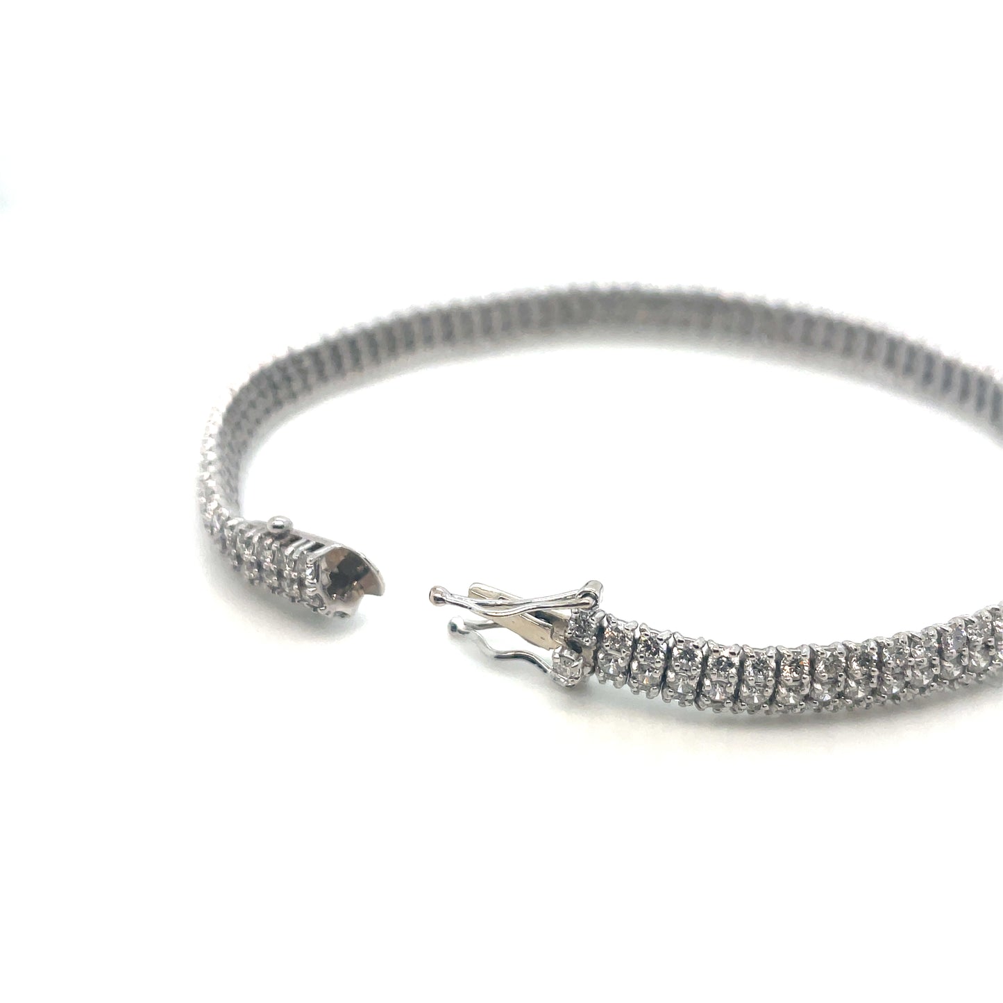 14k White Gold Diamond 6.7 CT TW Bracelet