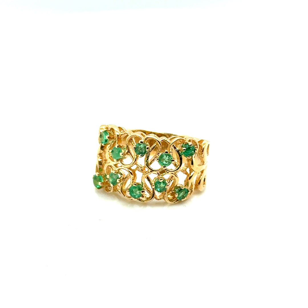 14k Yellow Gold Emerald Ring