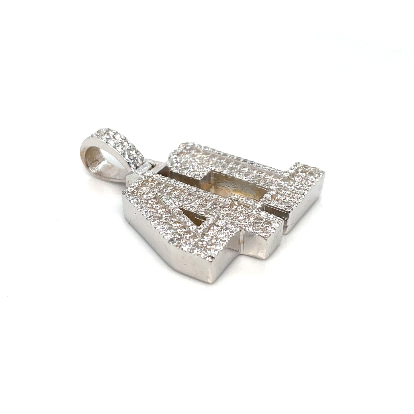 14k White Gold 3D Number “41” 2.60 CT TW Diamond Pendant