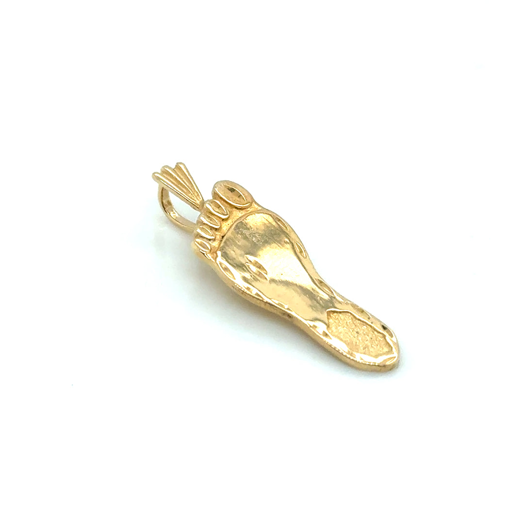 14k Yellow Gold Foot Pendant