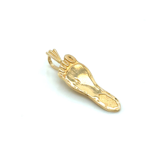 14k Yellow Gold Foot Pendant