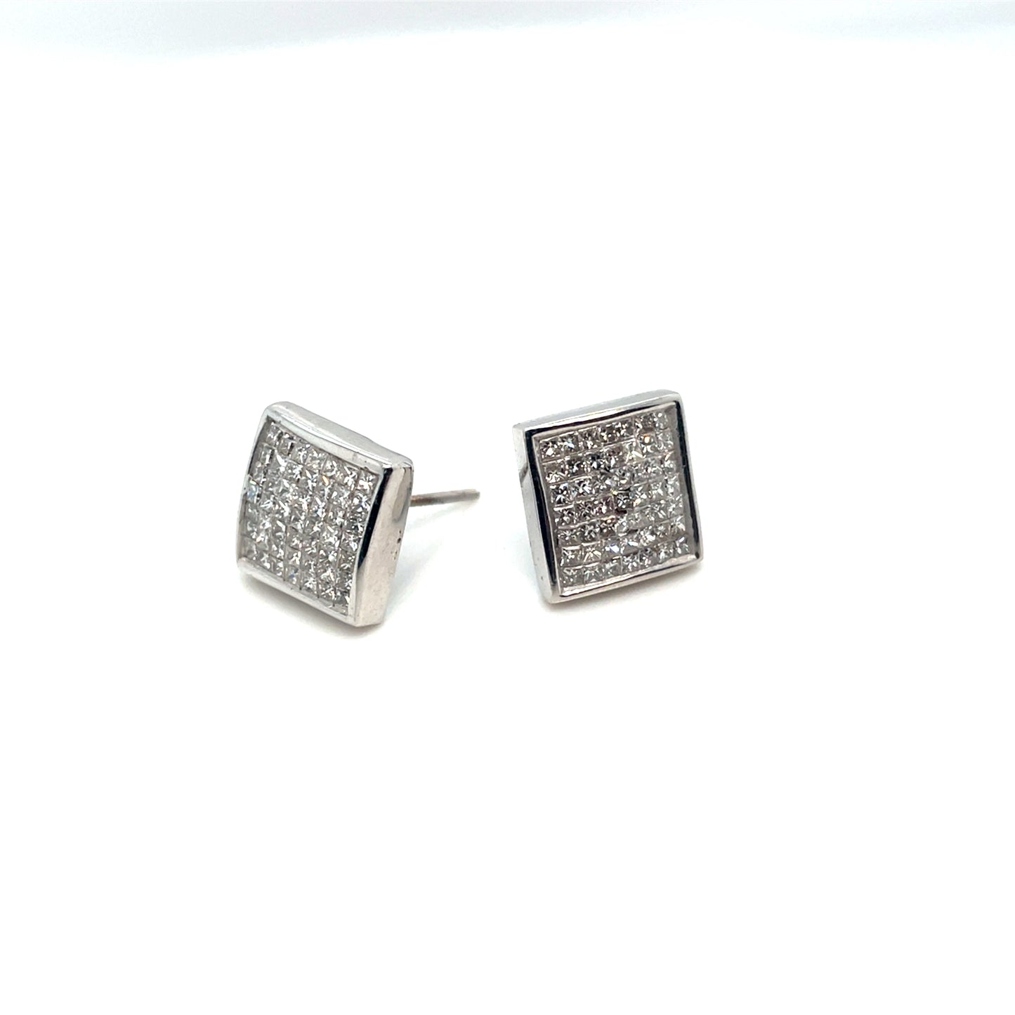 14k White Gold 1 CT TW Diamonds Earrings