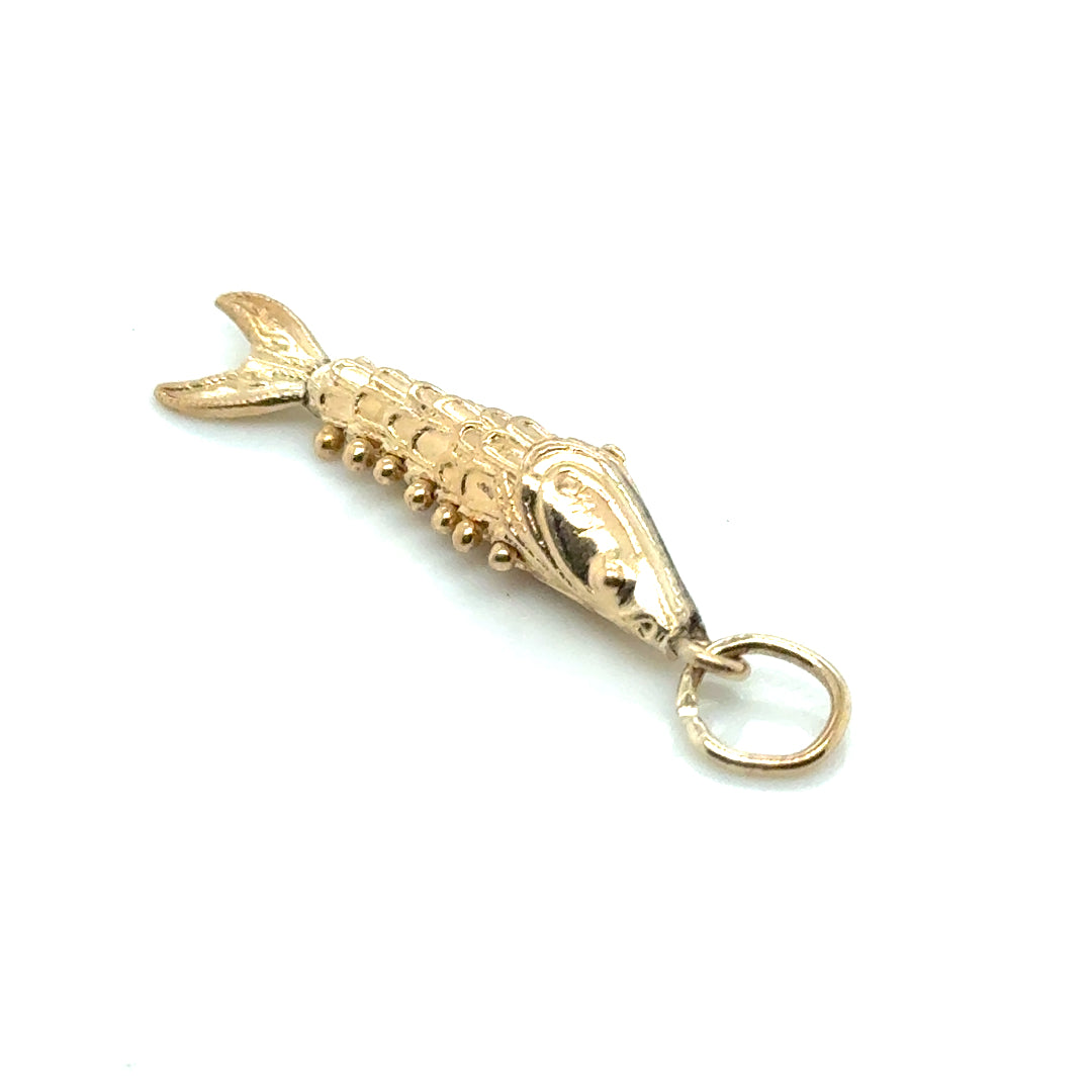 14k Yellow Gold Fish Pendant