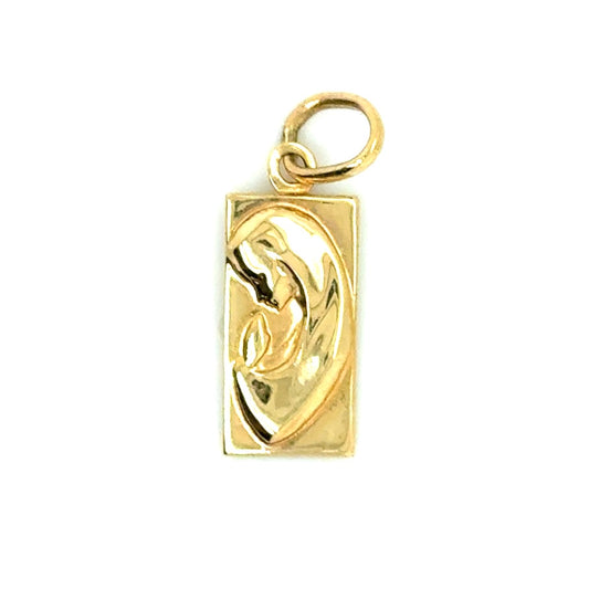 14k Yellow Gold Virgin Mary Pendant