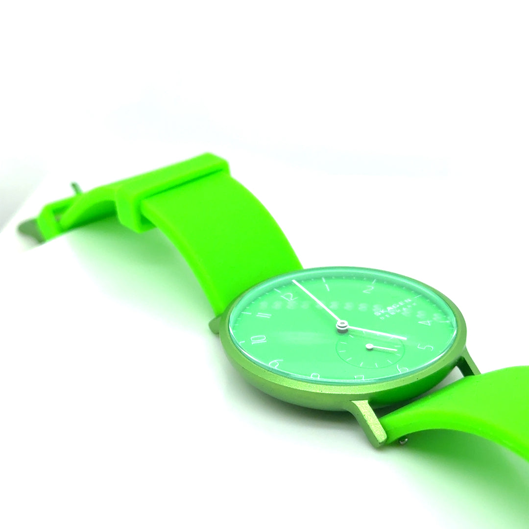 Skagen Denmark Stainless Steel Caseback Green Watch