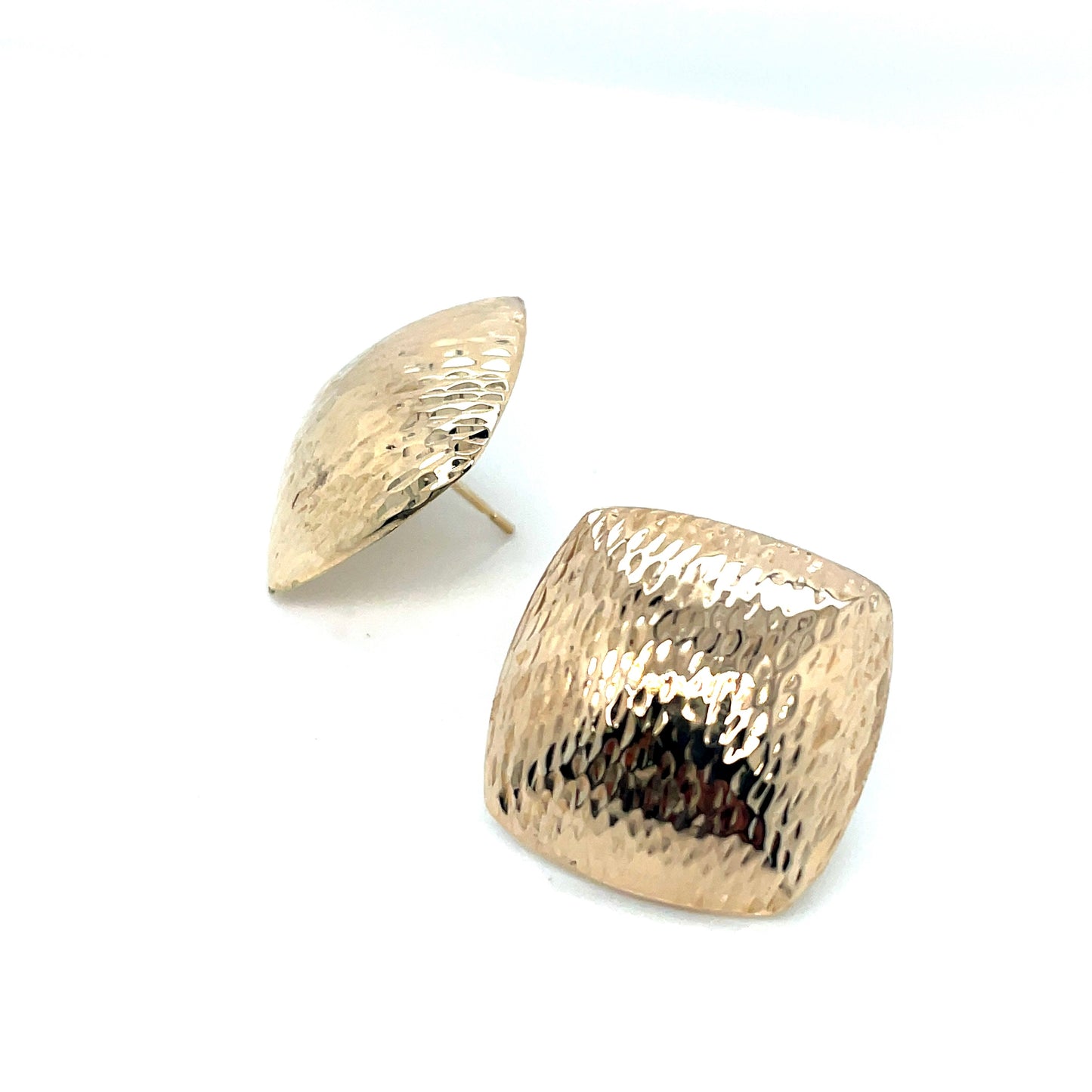 14k Yellow Gold Square Earrings